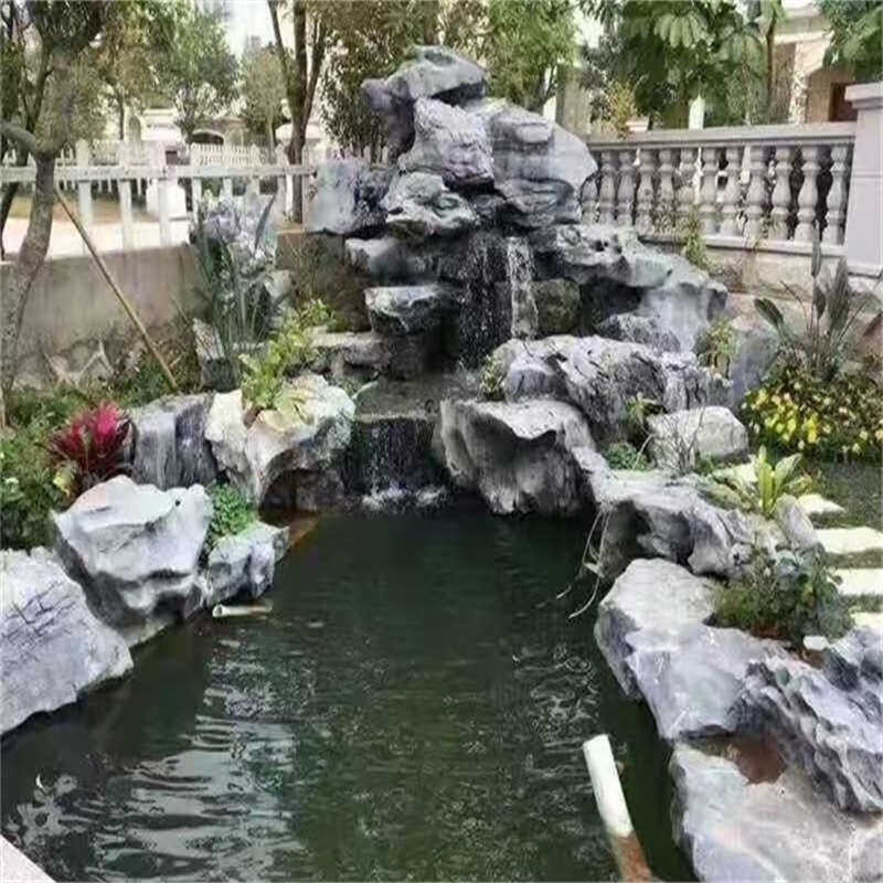 金东庭院假山鱼池图片