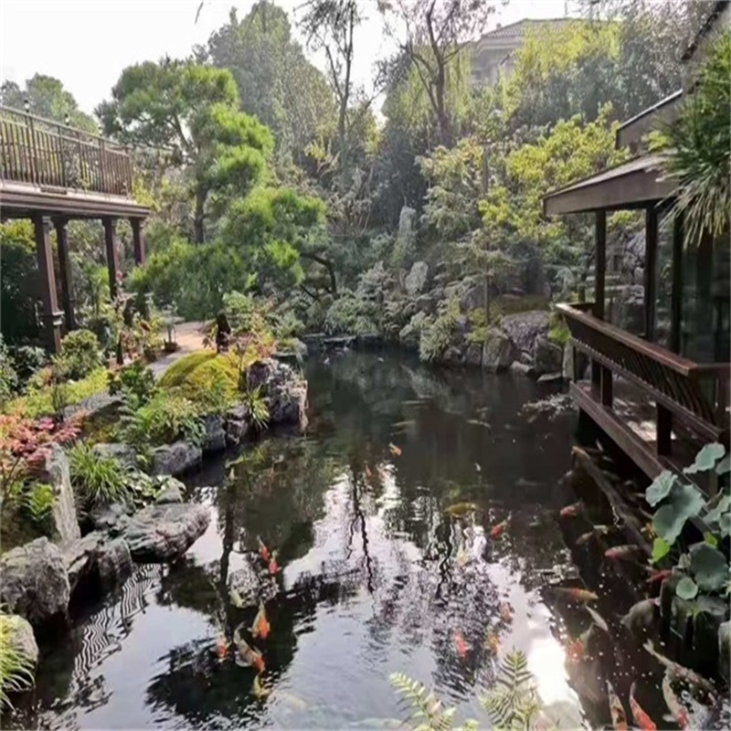 金东庭院小型鱼池假山图片